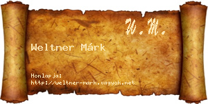 Weltner Márk névjegykártya
